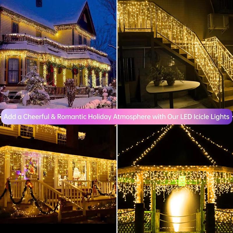 Icicle String Lights Led Fairy Lights Christmas Garland For New Year Party Wedding Garden Terrace Christmas Decoration Lamps