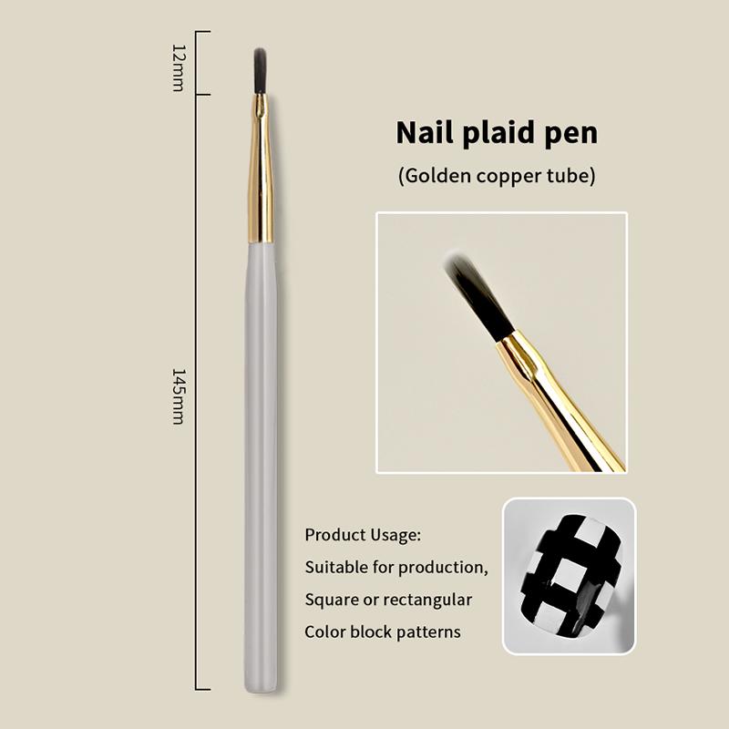 3Pcs Nail Art Brush Checker Nail Drawing Painting Line Brush Nail Art Tool Acrylic Painting Brushes Diy Design Manicure Tools