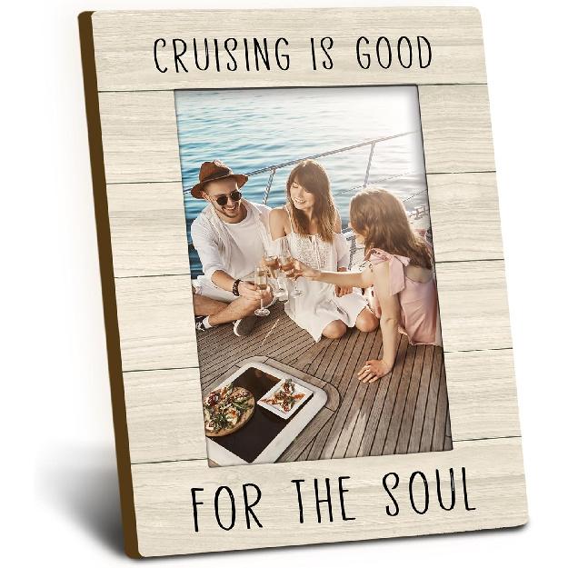 Cruising 4x6 Picture Frame, Cruise Traveler Gifts Wooden Picture Frames, Gifts for Cruise Lovers, Cruising is Good for the Soul Decorative Photo color-5