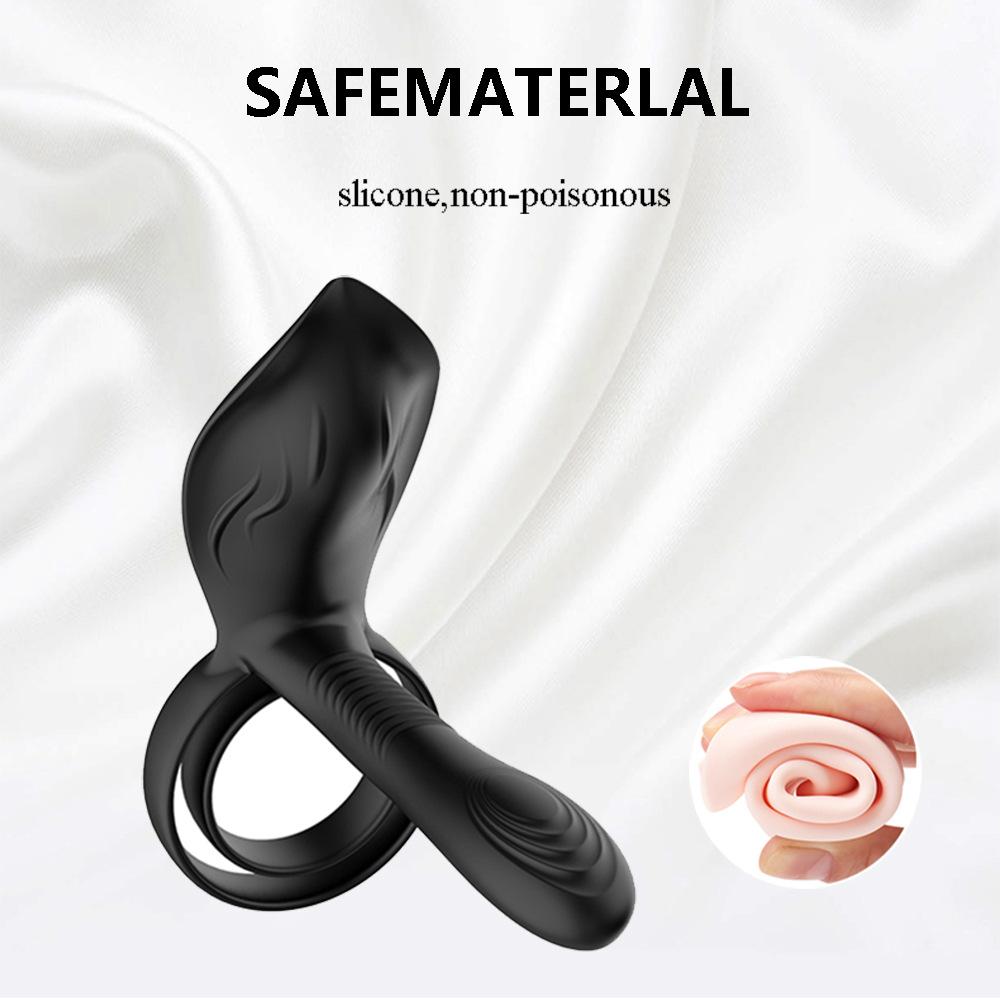 Penis Ring Vibrator for menn Forsinket utløsning med dobbel Cock Ring Vagina Klitoral Stimulator Vibrator for par Voksen sexleketøy