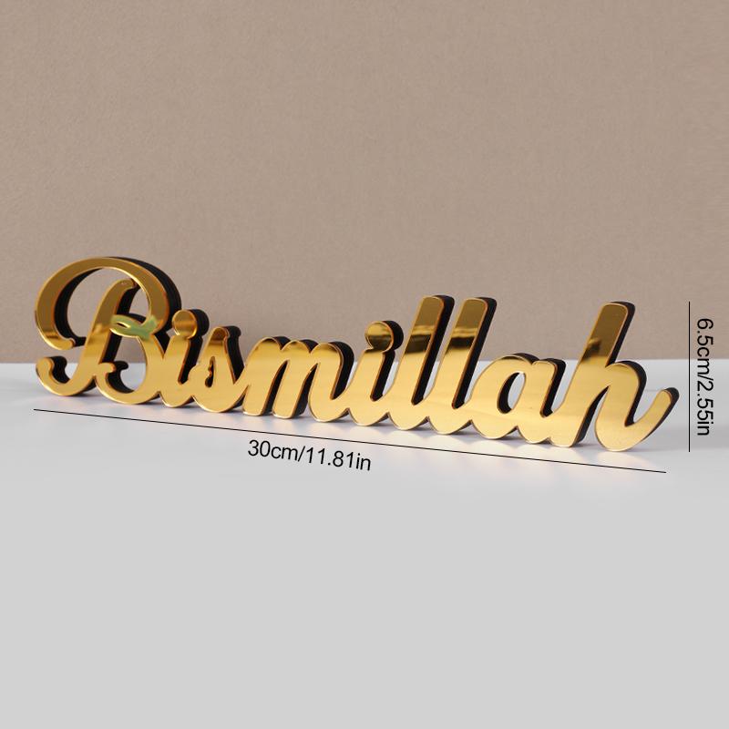 2025 Ramadan Gold Acryl Tischornamente Holz Bismillah Eid Mubarak Heimdekoration Islamische Muslimische Party Geschenke Accessoires