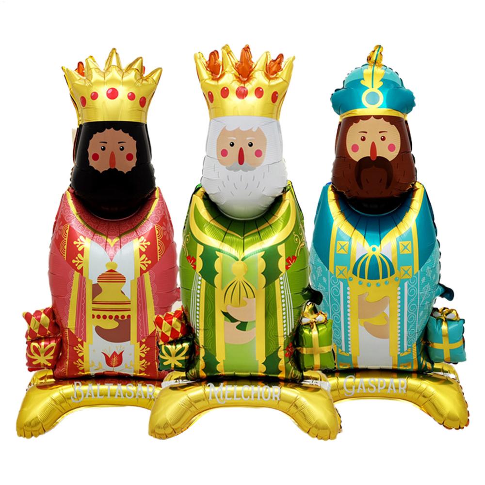 

Balloons for Party 3 Pieces King Shape Standing Birthday Supplies Inflatable Holiday Balloons for Party Planners Christmas Home about 46x92cm
