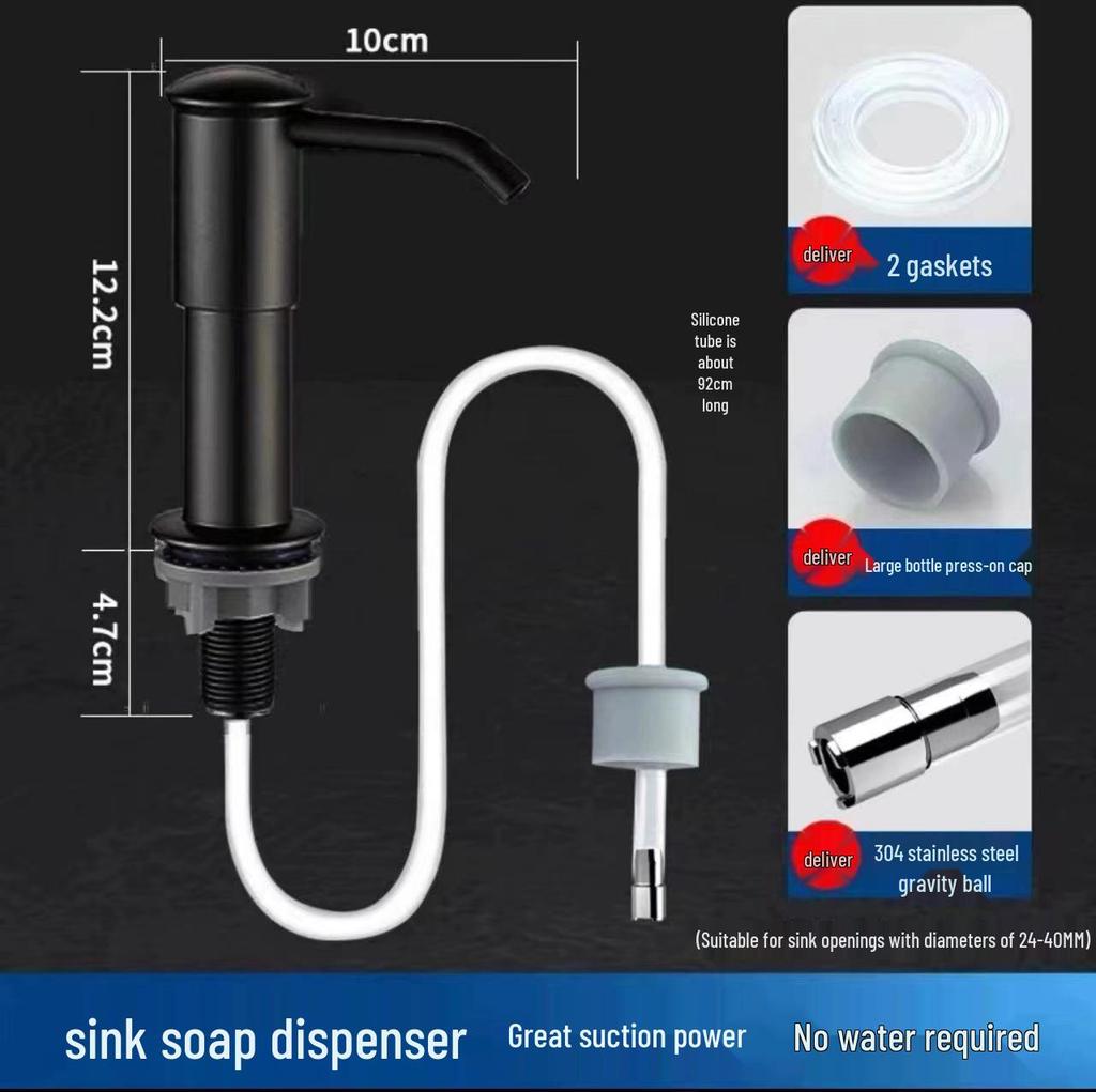 Extended Height Kitchen Sink Soap & Detergent Dispenser for Vegetable and Dish Washing