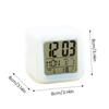 LED Digital Alarm Clock  Mini Desk Cube Clock with Colorful Lights Multi-function Alarm Clocks with Calendar Temperature Display