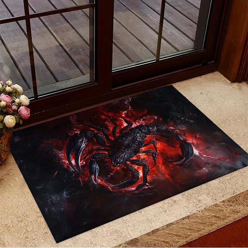 1 Stück 3D Skorpion Teppich - Rutschfest, Waschbar & Langlebige Polyester Matte für Wohnzimmer, Schlafzimmer oder Flur Dekor - Leuchtendes Rot