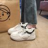 2025 new spring and autumn white shoes Korean version of fashionable female students mesh women's shoes breathable and heightened casual sports boa
