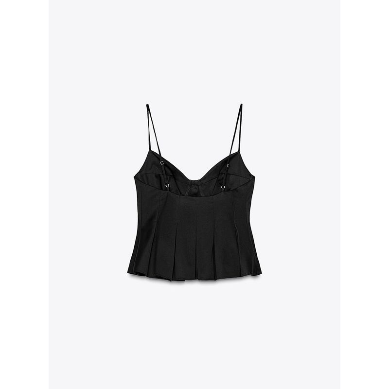 Za2025 Spring-Summer New Type Women's Clothing Sexy All-Matching Slim Fit Small Pleated Poplin Camisole Short Top 2178083