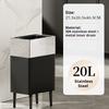 Stainless Steel Waste Bins Bathroom High-footed Trash Can Living Room Large Capacity Garbage Can Kitchen Food Dispose Litter Bin