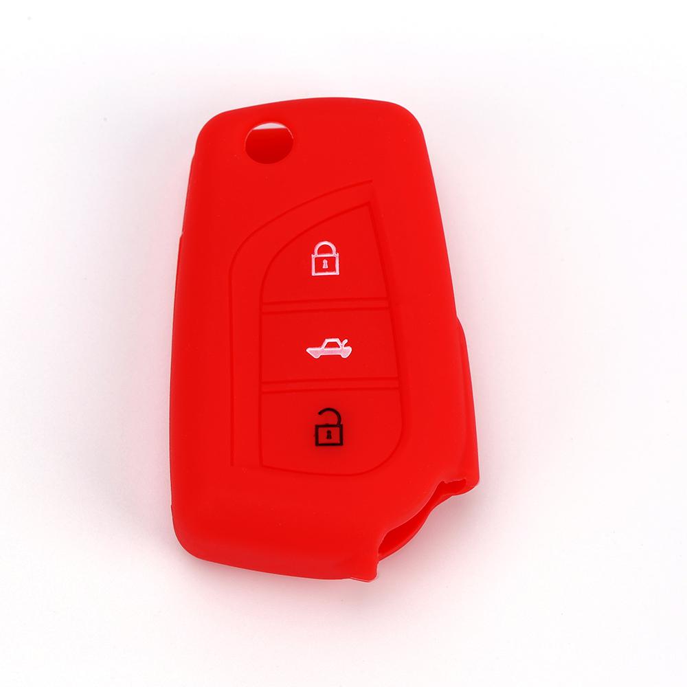 3 Knoppen Siliconen Auto Afstandsbediening Sleutelhoesje Voor Toyota Auris Corolla Yaris Rav4 Camry Scion Tc Im 2013-