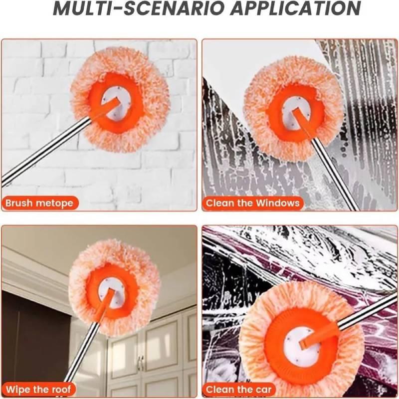 Handle Long Round Wall Cleaning Mop Dry And Wet Ceiling Cleaning Wiper For Home