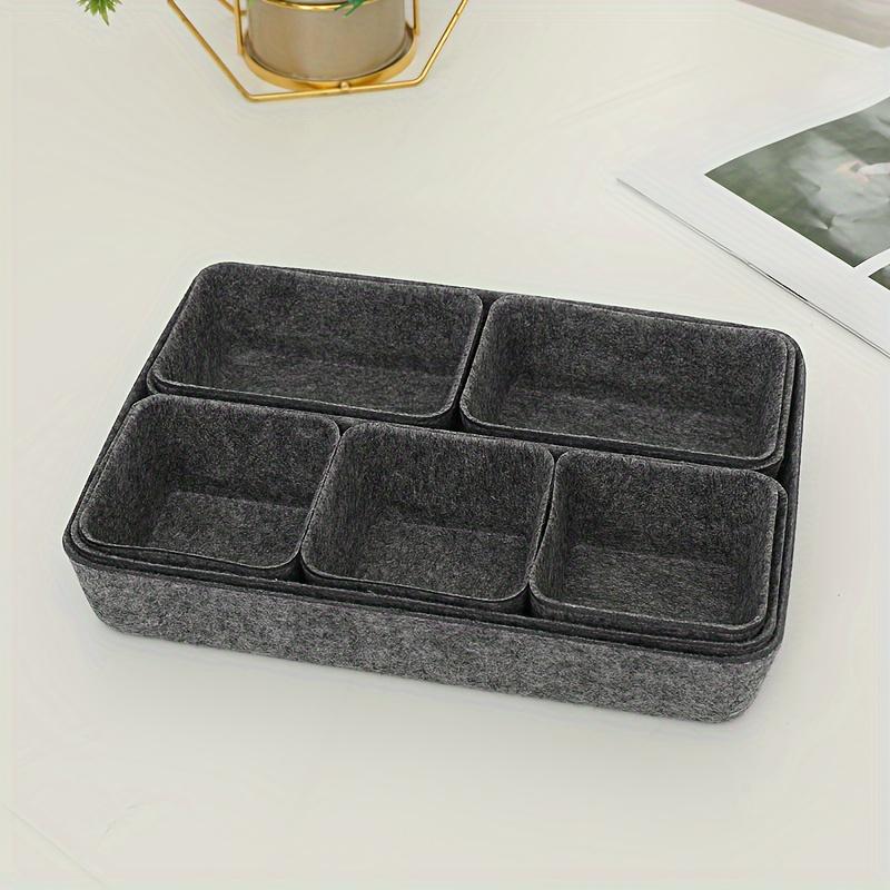 8-Pack Felt Drawer Organizer Trays, Desktop Dividers Space-Saving Office Supplies And Jewelry Storage, Multi-Compartment Desk Organizer for Home