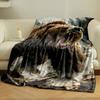 Ferocious Grizzly Bear Blanket bedroom Blanket for Livingroom Couch lunch break Soft throw for Friend's festival Gift