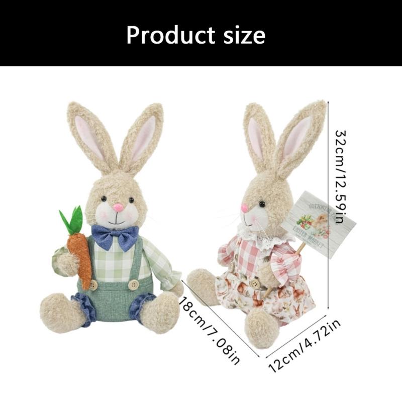 Festival Holiday Decoration Sitting Rabbit Plush Rabbit Figurine Perfect for Easter Parties Living Room Bedroom Decors
