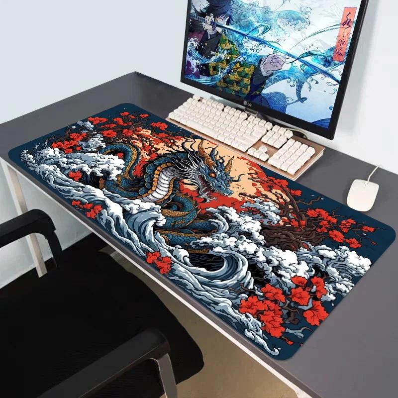 Large Dragon Mousepad Gamer Office Mouse Pad Gaming Room Accessories Desk Mat Art Keyboard Mats 600x300 Mausepad Washable Mats
