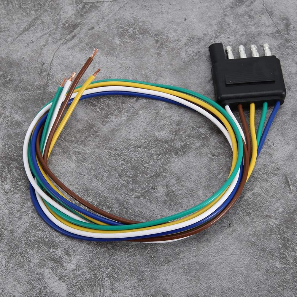 

Trailor4 Way Flat - 5 Pin Flat Plug 5 Way Flat Trailer Wire Harness Extension Connector Plug 25inch