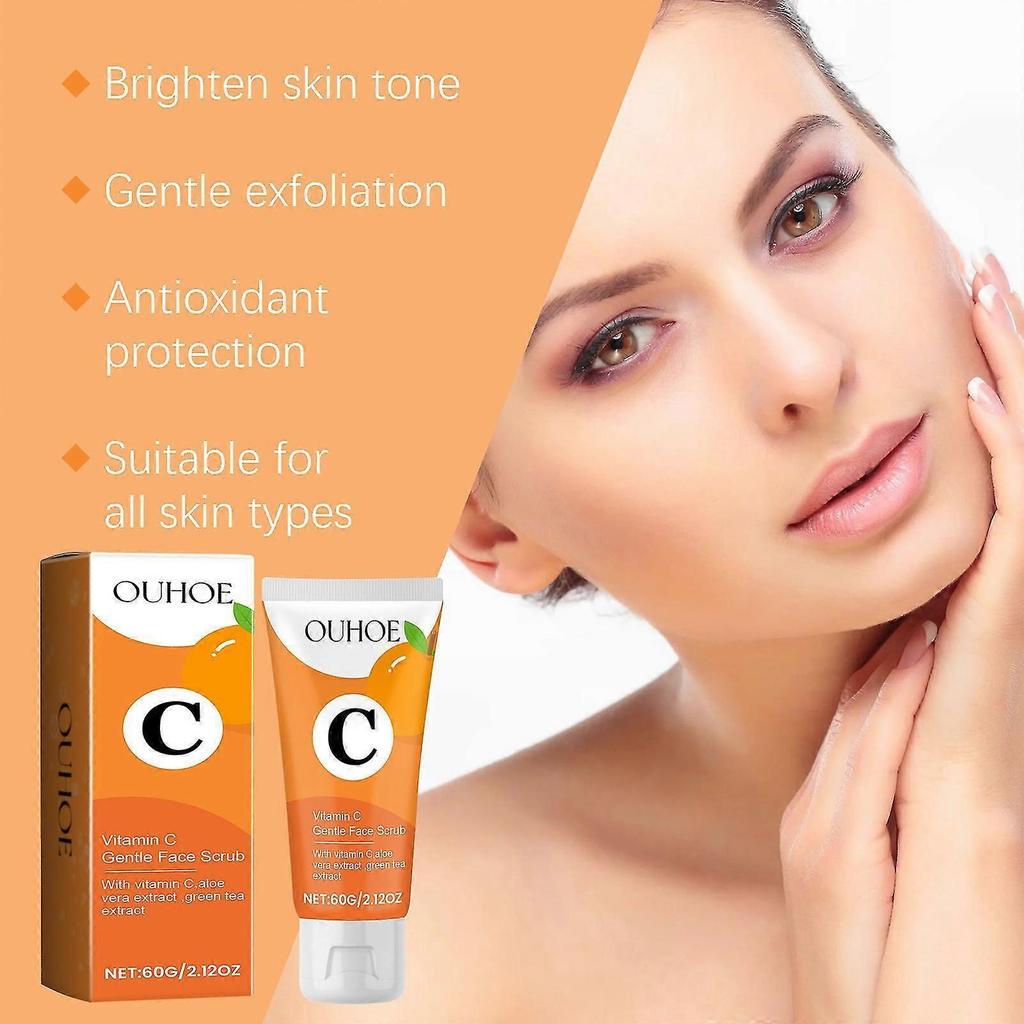 Vitamin C Gentle Face Scrub, Softens & Smooths Skin with Vitamin C, Vitamin C & Turmeric Facial Scrub Brightening Face Body