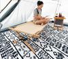 Peel Forest Camping Large Outdoor Ethnic Cotton Tent Black and 230 x 340 Scandinavian-style Blanket, Rug, Style, Blend, Monochrome, Washable, Mat,
