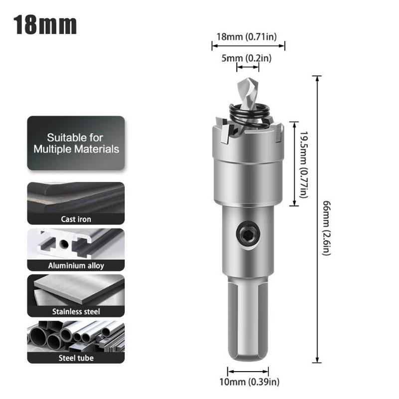 Carbide Tip Drill Bit Hole Saw 15-100mm Drill Bit Hole Saw Cutter For Stainless Steel Metal Alloy Drilling