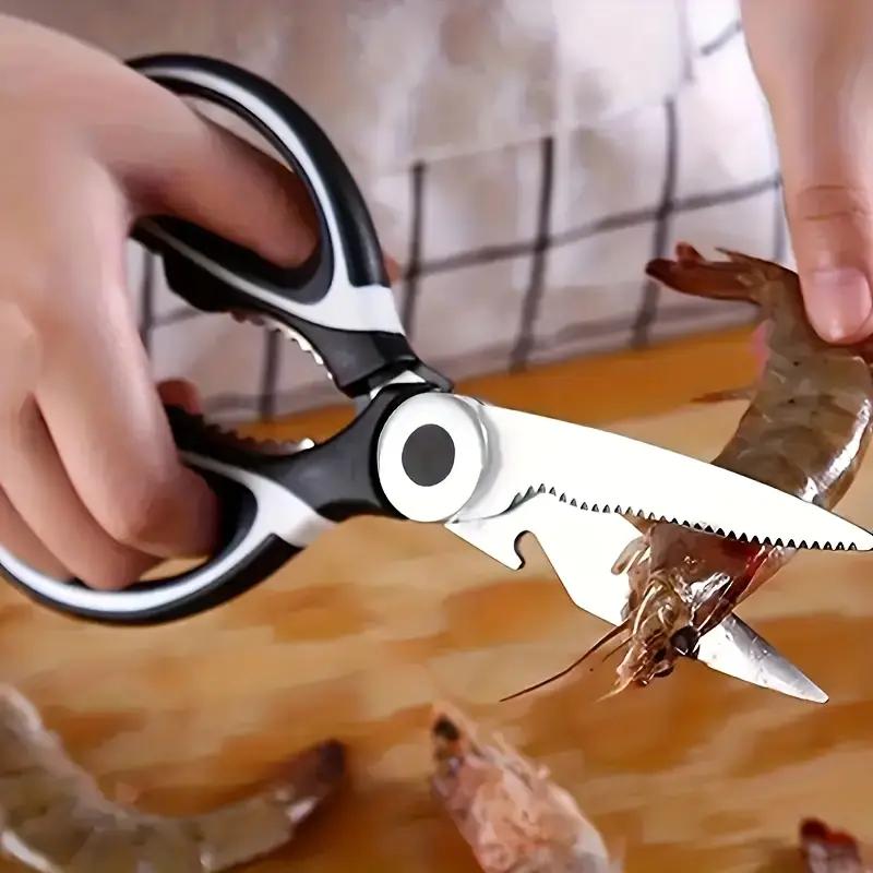 Stainless Steel Multi-Purpose Scissors, Heavy-Duty, Abrasion-Resistant, Sharp Shears for Cutting, Opening Boxes, Slicing