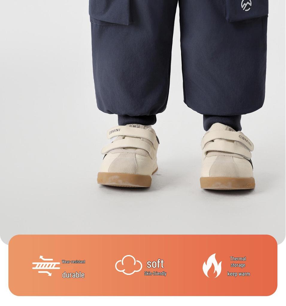 European Boys' Thickened Cotton Workwear Pants, Winter 2025 - Warm Toddler Long Pants, New Children's Clothing