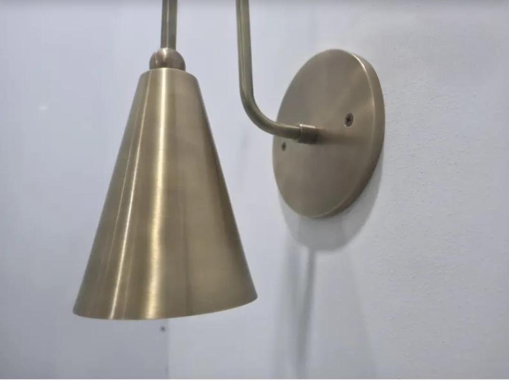 Handcrafted Raw Brass Wall Sconce Flush Mount Lamp Lobby Light