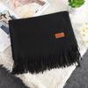 Korean Style Women's Winter Red Tassel Scarf - Imitation Cashmere Warm Gift