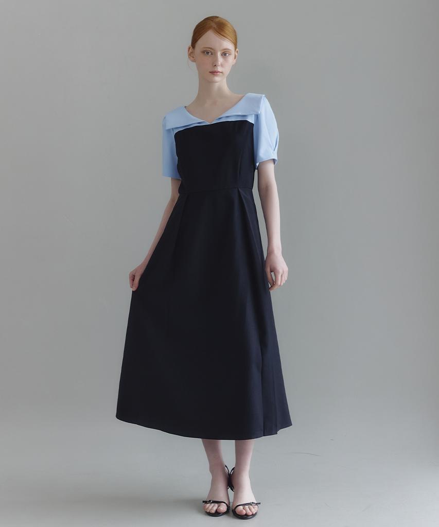 MICANE Open Collar Dress