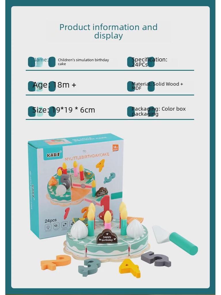 Children's Wooden Tea Party Set with Cutting Toys