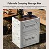 Folding Camping Storage Box with Wooden Lid Collapsible Storage Bin Container with Wheels for Car Camping Picnic