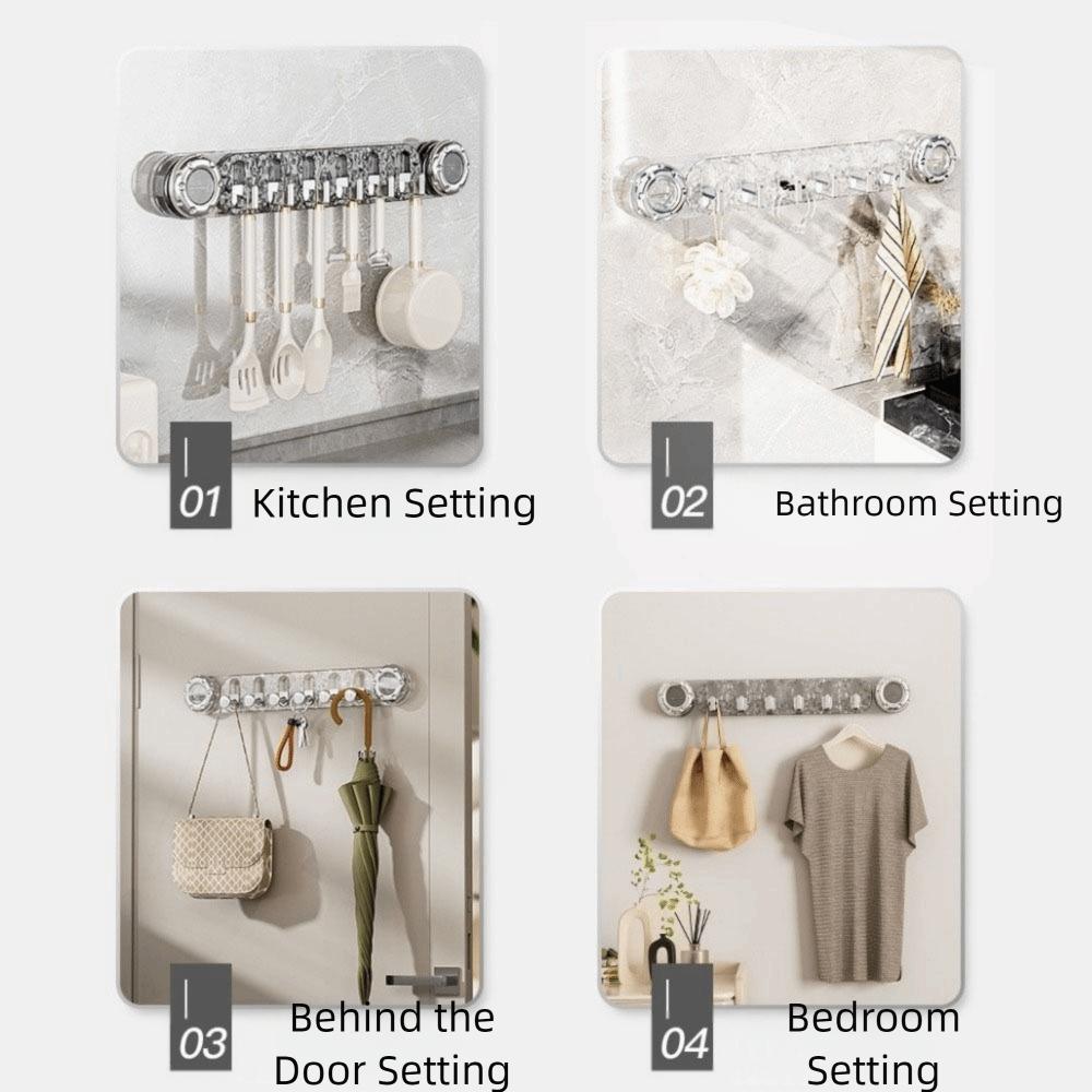 Punch Free Suction Cup Hooks Waterproof Shower Towel Holder Multifunctional Coat Hanger  for Home