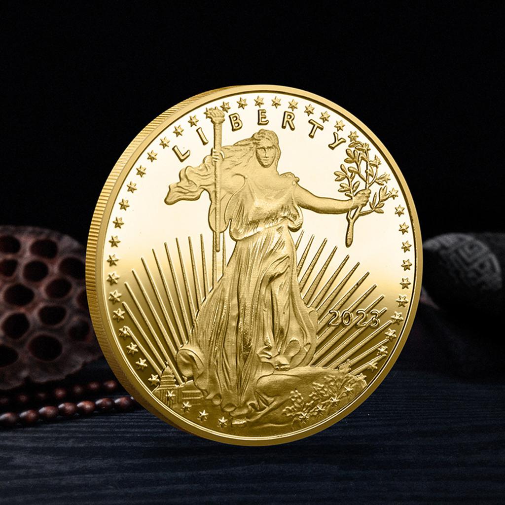 Replica Coin, 1pc American Eagle Golden Plated Coin, Walking Liberty , 1 Oz Replica Toy Souvenirs And Gifts Challenge Coin R