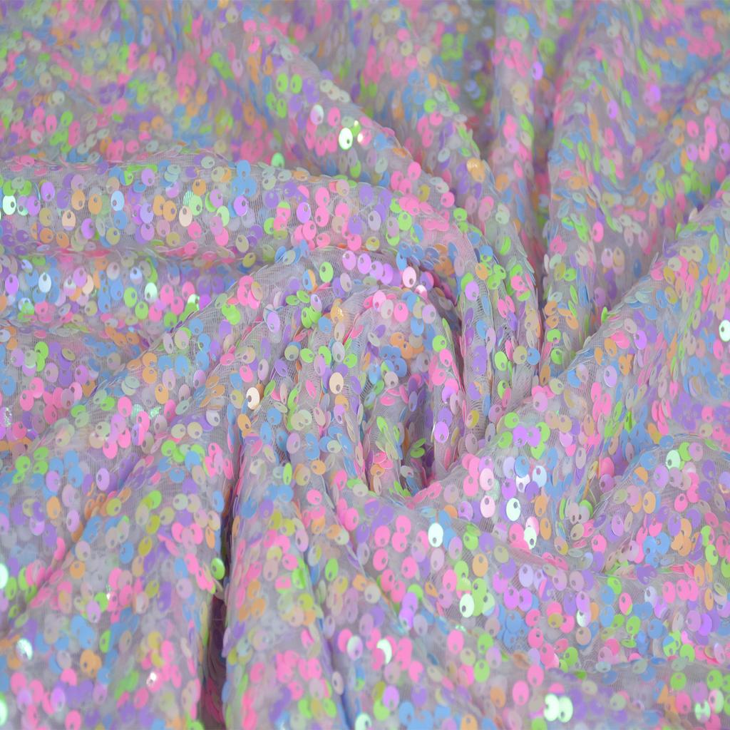 Sparkly Sequin Fabric Opaque Glitter Material for Wedding Stage Backdrop Decor Party Performance Costume DIY Sewing 1/3Yard