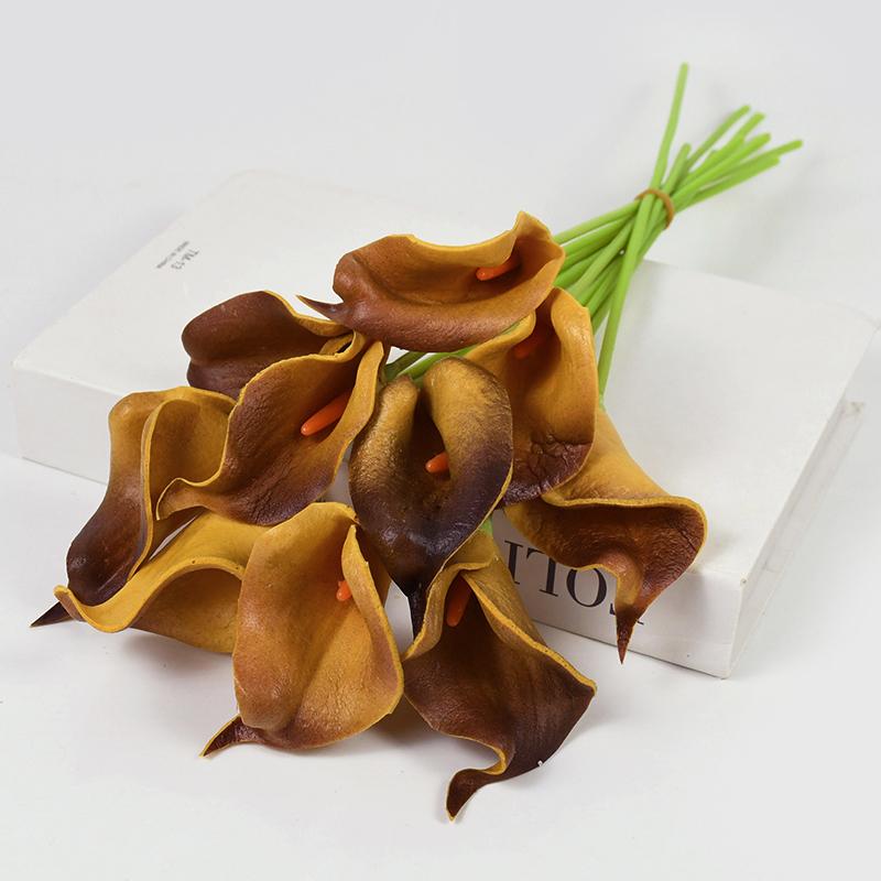 5/10Pcs Real Touch Calla Lily Artificial Flowers White Wedding Bouquet Bridal Shower Party Home Flower Decoration Fake Flower