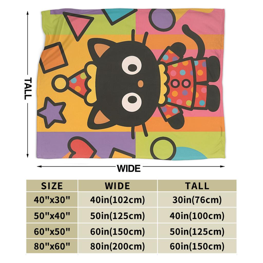 Cute Chococats Blanket Black Cat Warm Soft Street Trend Plush Bedding Throws For Kids Living Room Flannel Bedspread Bed Cover