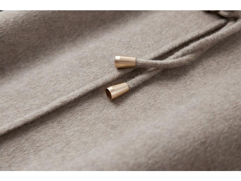 Elegant Mid-length Double-sided Cashmere Coat for Mature Women - Stylish Autumn/Winter Wool Wear