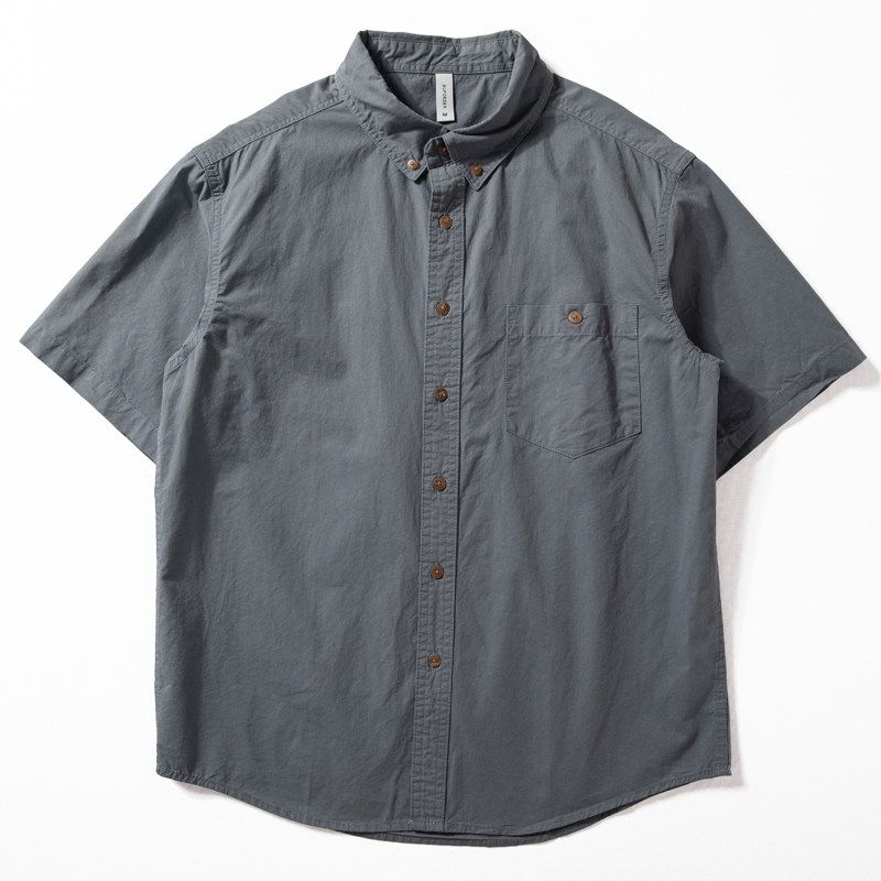 Men's Short-Sleeved Shirt Pure Cotton Thin Breathable Simple Shirt Youth Trend 2024 New Summer Versatile Jacket