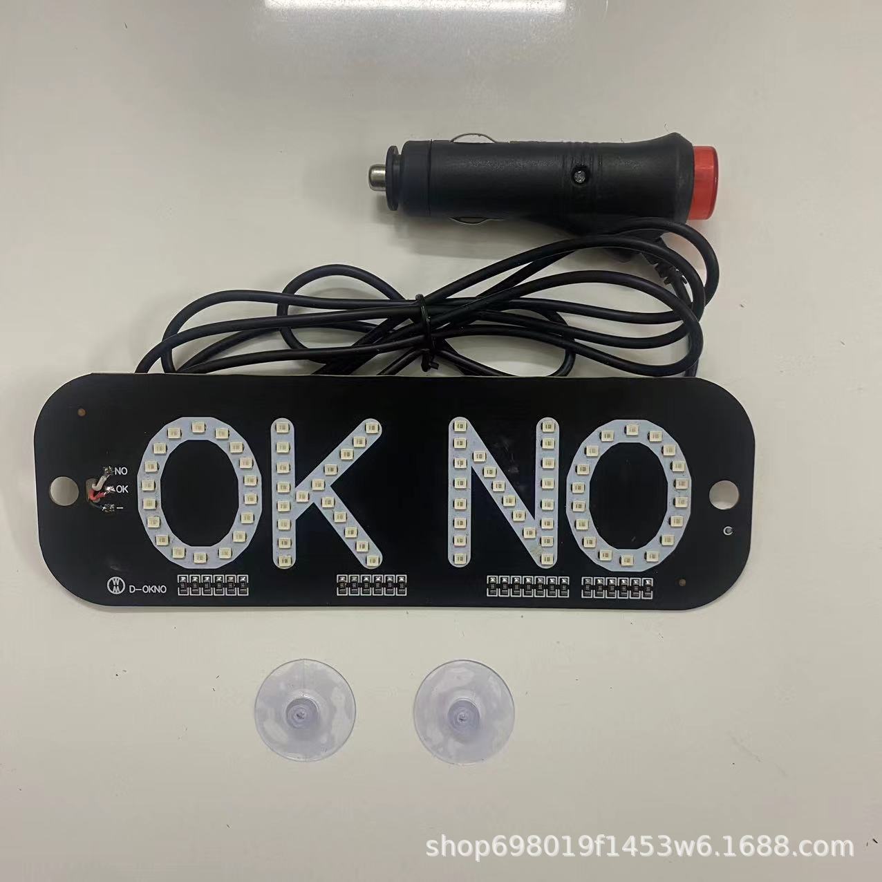 LED Taxi Vacant Sign Light, OK NO / TAXI / UBER Windshield Indicator Lamp, 12V Cigarette Lighter Powered Cab Empty Light зелёный
