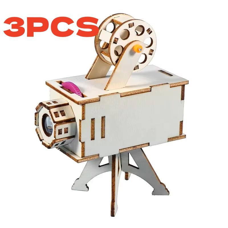1/3/5/10 PCS Wooden DIY Projector Science Experiment Kit for Children - Educational Physics Model Toy Ideal Birthday Gift
