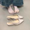 Summer Women's New Sexy Pointed Retro Solid Color High Heels PU Leather Outdoor Banquet Party Women's Sandals