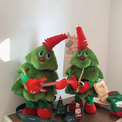 Kids Toys Christmas Tree Welcome Doll Electric Music Doll Stuffed Toys Christmas Dancing Doll