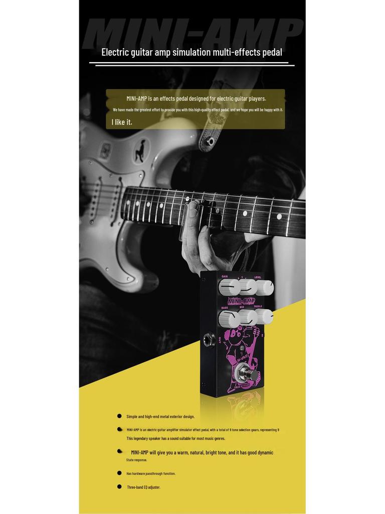 Mini-Amp Guitar Effects Pedal: Electric Guitar Amplifier & Rock/Electronic Instrument Accessory