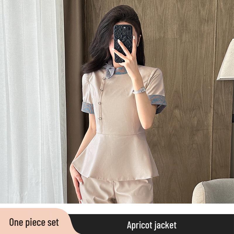 Women's High-End Professional Salon & Hotel Reception Summer Workwear Set
