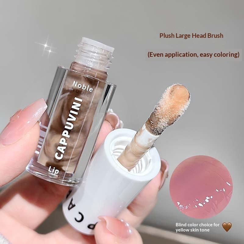 Cappuvini Clear Grey Purple Lip Gloss Hydrating Drying Lips Mirror Lip Glaze Tint Plumper Moisturizing Crystal Lip Oil Makeup