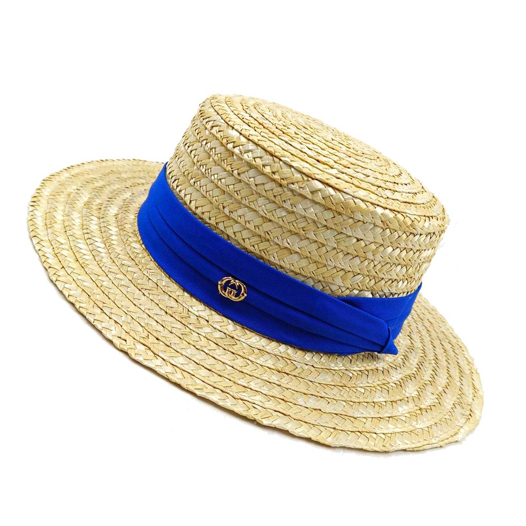 Summer Straw Hat White Edging French Elegant Ladies Seaside Travel Sun Hat Hepburn Style Wide Brim Straw Hat Chapeau Femme