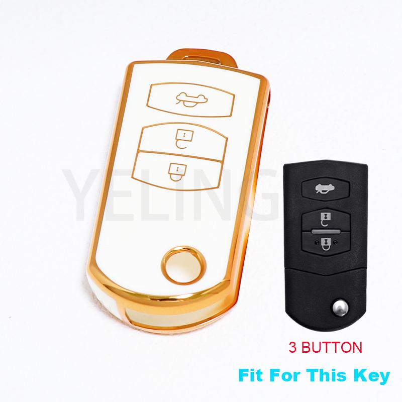 New 2 3 Button Car Folding TPU Key Case Cover Shell Fob For Mazda 2 3 5 6 CX7 CX9 RX8 MX5 MPV Car Key Protection Accessories