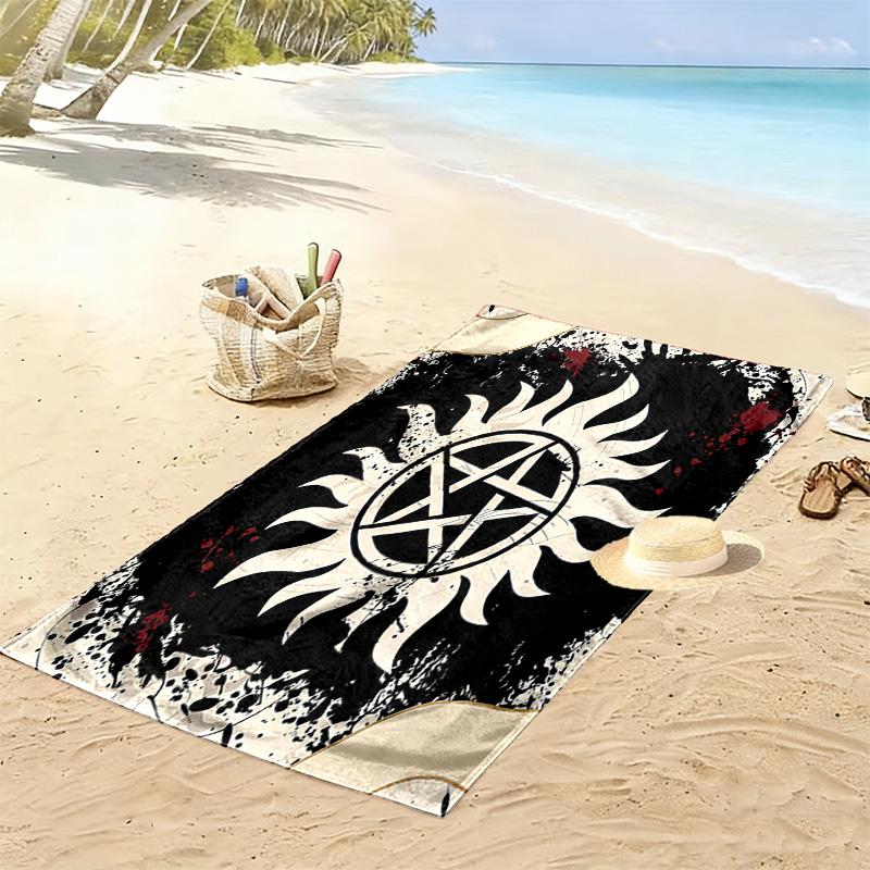 Supernatural Print Beach Towel, Large Soft Quick Dry Towel for Beach Camping Swimming