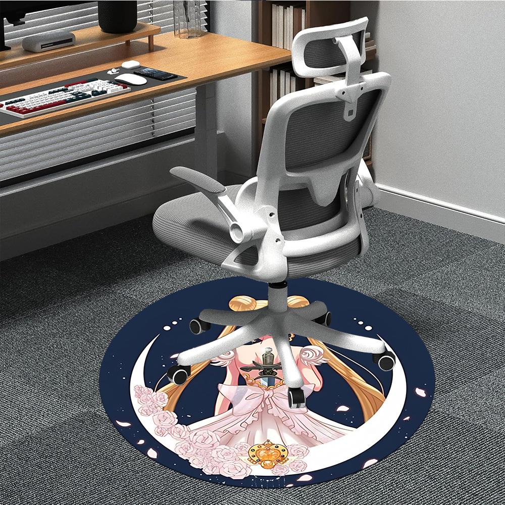 

1pc Sailor Moon Office Round Area Rug, Indoor Mat Suitable For Office, Under Office Chairs Bedroom Living Room Home Decor, Room Deco173 80cm by 80cm