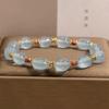 Aquamarine & Red Vein Stone Bracelet for Women - Luxurious, Exquisite, High-End Beaded Jewelry