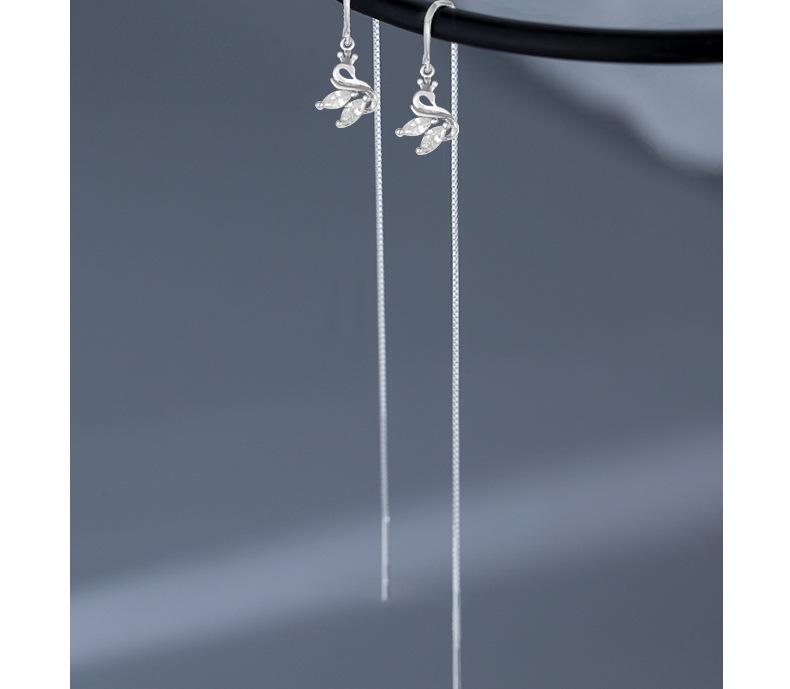 S925 Sterling Silver Swan Tassel Earrings - 2026 Korean Style: Long, Versatile, Fashionable for Women