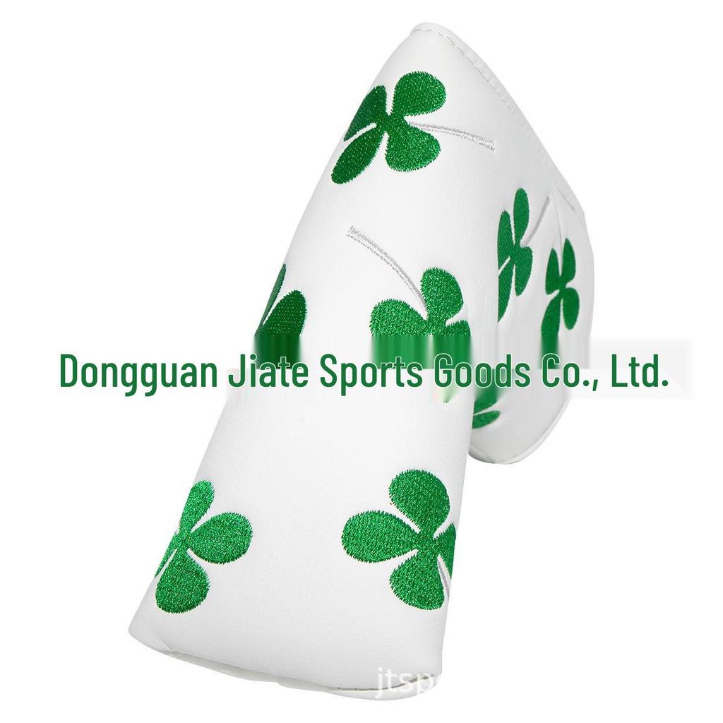 Klee mit vier Blättern gestickte Klettverschluss Putterhaube - Golfzubehör auf Lager